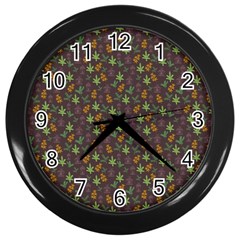 Tribal Leaves House Art Tribal Art Wall Clock (black) by Wegoenart