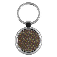 Tribal Leaves House Art Tribal Art Key Chain (round) by Wegoenart