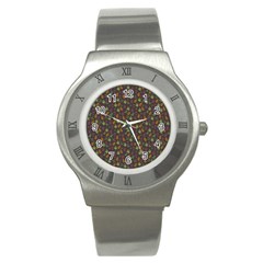 Tribal Leaves House Art Tribal Art Stainless Steel Watch by Wegoenart