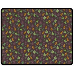 Tribal Leaves House Art Tribal Art Double Sided Fleece Blanket (medium)  by Wegoenart