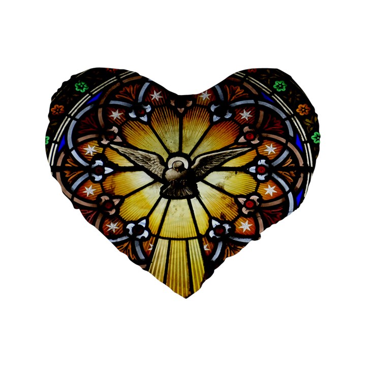 Spain Catalonia Montserrat Church Standard 16  Premium Flano Heart Shape Cushions