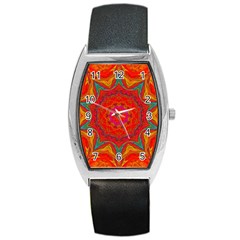 Background Pattern Surface Texture Barrel Style Metal Watch by Wegoenart