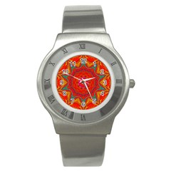 Background Pattern Surface Texture Stainless Steel Watch by Wegoenart