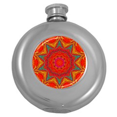 Background Pattern Surface Texture Round Hip Flask (5 Oz) by Wegoenart