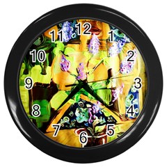 Lilac On A Counter Top 1 Wall Clock (black) by bestdesignintheworld