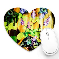 Lilac On A Counter Top 1 Heart Mousepads by bestdesignintheworld