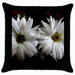 Daisies Throw Pillow Case (black) by bestdesignintheworld