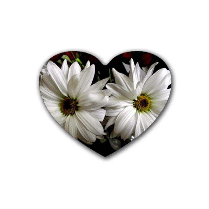 Daisies Rubber Coaster (Heart) 