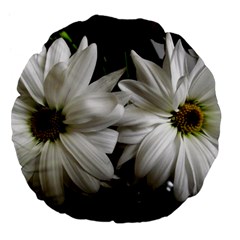 Daisies Large 18  Premium Flano Round Cushions by bestdesignintheworld