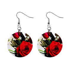 Roses 1 1 Mini Button Earrings by bestdesignintheworld