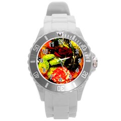 Flowers 1 1 Round Plastic Sport Watch (l) by bestdesignintheworld