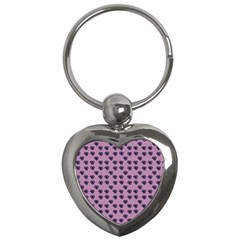 Pansies Pink Pattern Key Chain (heart) by snowwhitegirl