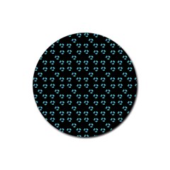 Aqua Pansies Rubber Round Coaster (4 Pack)  by snowwhitegirl