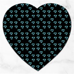 Aqua Pansies Jigsaw Puzzle (heart)