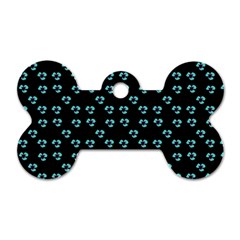 Aqua Pansies Dog Tag Bone (two Sides) by snowwhitegirl