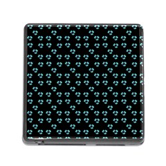 Aqua Pansies Memory Card Reader (square 5 Slot) by snowwhitegirl