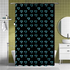 Aqua Pansies Shower Curtain 48  X 72  (small)  by snowwhitegirl