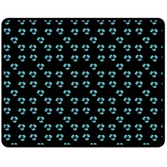 Aqua Pansies Double Sided Fleece Blanket (medium)  by snowwhitegirl