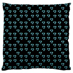 Aqua Pansies Large Flano Cushion Case (two Sides) by snowwhitegirl