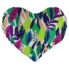 Leaves  Large 19  Premium Heart Shape Cushions