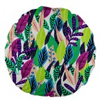 Leaves  Large 18  Premium Flano Round Cushions Back