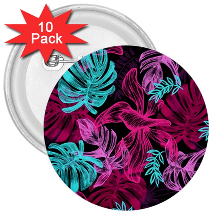 Leaves 3  Buttons (10 pack) 