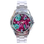 Leaves Stainless Steel Analogue Watch Front