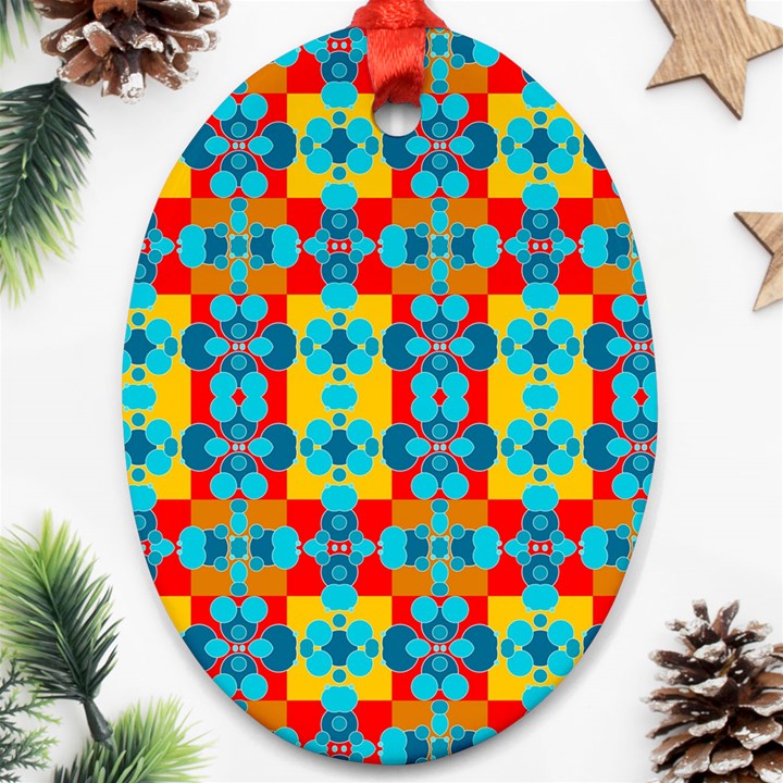 Pop Art  Oval Ornament (Two Sides)