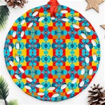 Pop Art  Round Filigree Ornament (Two Sides) Back