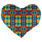 Pop Art  Large 19  Premium Flano Heart Shape Cushions Front