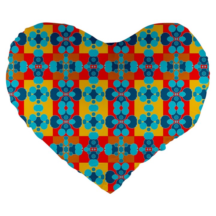 Pop Art  Large 19  Premium Flano Heart Shape Cushions