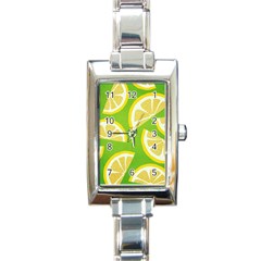 Lemon Fruit Healthy Fruits Food Rectangle Italian Charm Watch by Wegoenart