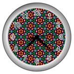 Pattern  Wall Clock (Silver) Front