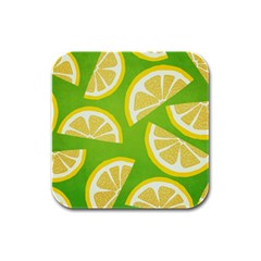 Lemon Fruit Healthy Fruits Food Rubber Square Coaster (4 Pack)  by Wegoenart