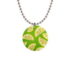 Lemon Fruit Healthy Fruits Food 1  Button Necklace by Wegoenart