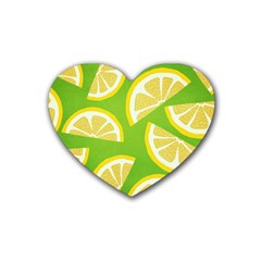 Lemon Fruit Healthy Fruits Food Heart Coaster (4 Pack) 