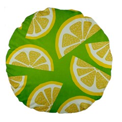 Lemon Fruit Healthy Fruits Food Large 18  Premium Round Cushions by Wegoenart