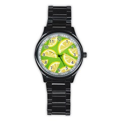 Lemon Fruit Healthy Fruits Food Stainless Steel Round Watch by Wegoenart