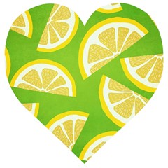 Lemon Fruit Healthy Fruits Food Wooden Puzzle Heart by Wegoenart