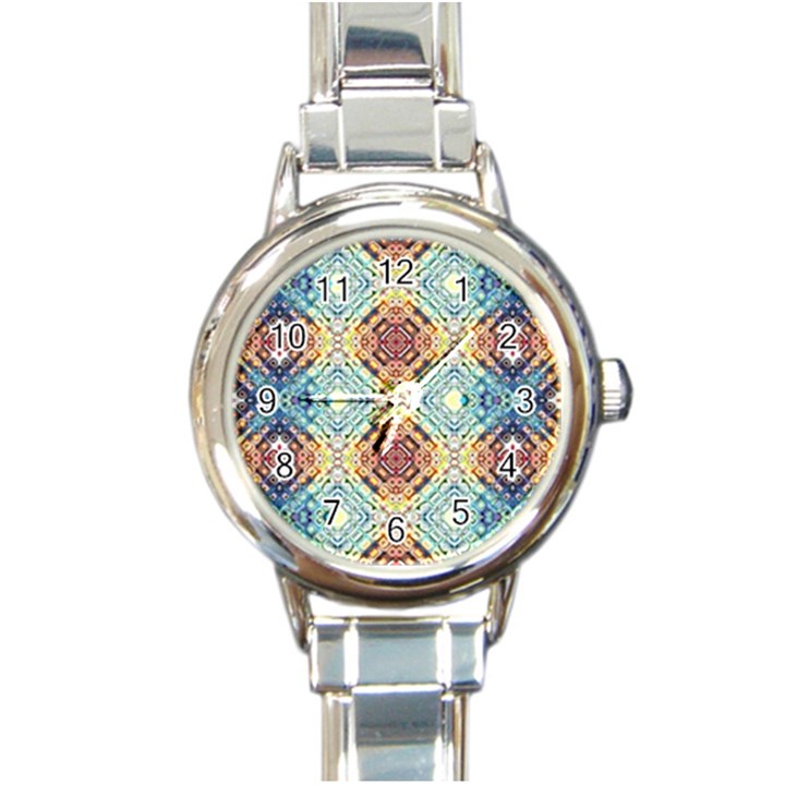 Pattern Round Italian Charm Watch