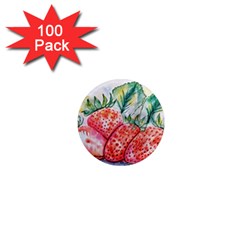 Strawberry Watercolor Figure 1  Mini Magnets (100 Pack)  by Wegoenart