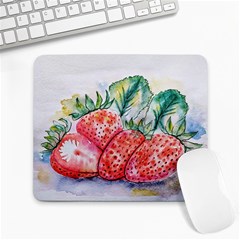 Strawberry Watercolor Figure Large Mousepads by Wegoenart