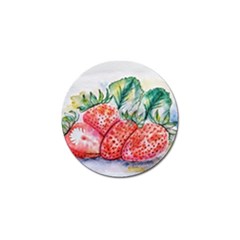 Strawberry Watercolor Figure Golf Ball Marker (4 Pack) by Wegoenart