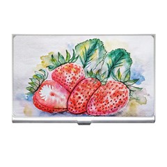 Strawberry Watercolor Figure Business Card Holder by Wegoenart