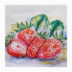 Strawberry Watercolor Figure Medium Glasses Cloth (2 Sides) by Wegoenart