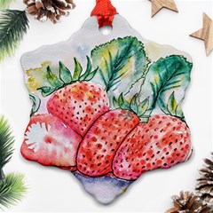 Strawberry Watercolor Figure Snowflake Ornament (two Sides) by Wegoenart