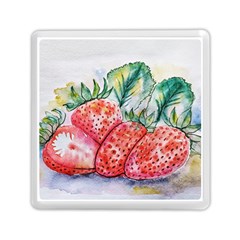 Strawberry Watercolor Figure Memory Card Reader (square) by Wegoenart