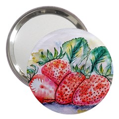 Strawberry Watercolor Figure 3  Handbag Mirrors by Wegoenart