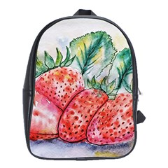 Strawberry Watercolor Figure School Bag (xl) by Wegoenart