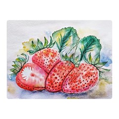 Strawberry Watercolor Figure Double Sided Flano Blanket (mini)  by Wegoenart